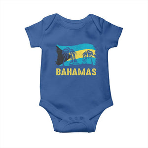 Bahamas Flag Baby Onesie Tropical Island Palm Trees Bahamian Gifts TS10 Royal Blue Print Your Wear