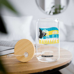 Bahamas Flag Glass Can Tropical Island Palm Trees Bahamian Gifts TS10 Print Your Wear