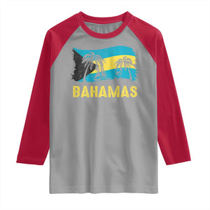 Bahamas Flag Raglan Shirt Tropical Island Palm Trees Bahamian Gifts TS10 Sport Gray Red Print Your Wear