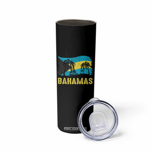 Bahamas Flag Skinny Tumbler Tropical Island Palm Trees Bahamian Gifts TS10 Print Your Wear