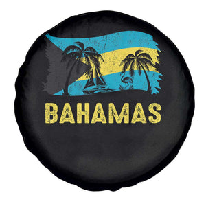 Bahamas Flag Spare Tire Cover Tropical Island Palm Trees Bahamian Gifts TS10 Print Your Wear