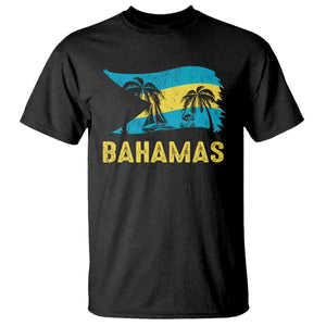 Bahamas Flag T Shirt Tropical Island Palm Trees Bahamian Gifts TS10 Black Print Your Wear