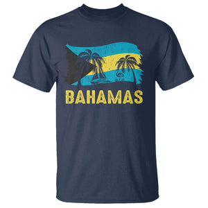 Bahamas Flag T Shirt Tropical Island Palm Trees Bahamian Gifts TS10 Navy Print Your Wear