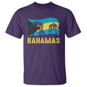 Bahamas Flag T Shirt Tropical Island Palm Trees Bahamian Gifts TS10 Purple Print Your Wear