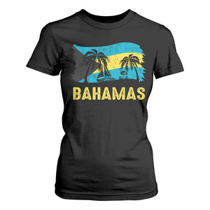 Bahamas Flag T Shirt For Women Tropical Island Palm Trees Bahamian Gifts TS10 Black Print Your Wear