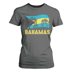 Bahamas Flag T Shirt For Women Tropical Island Palm Trees Bahamian Gifts TS10 Dark Heather Print Your Wear