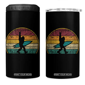 Vintage Bigfoot Surfing 4 in 1 Can Cooler Tumbler Sasquatch Beach Vacation Retro Surf Sun Shaka TS10 One Size: 16 oz Black Print Your Wear
