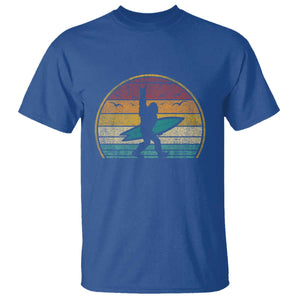 Vintage Bigfoot Surfing T Shirt Sasquatch Beach Vacation Retro Surf Sun Shaka TS10 Royal Blue Print Your Wear