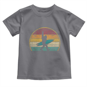 Vintage Bigfoot Surfing Toddler T Shirt Sasquatch Beach Vacation Retro Surf Sun Shaka TS10 Charcoal Print Your Wear