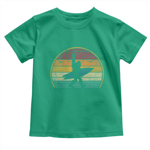Vintage Bigfoot Surfing Toddler T Shirt Sasquatch Beach Vacation Retro Surf Sun Shaka TS10 Irish Green Print Your Wear