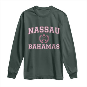 Nassau Souvenir Long Sleeve Shirt Bahamas Rowing Summer Vacation Girls Trip TS10 Dark Forest Green Print Your Wear