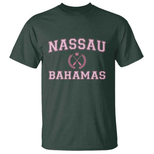 Nassau Souvenir T Shirt Bahamas Rowing Summer Vacation Girls Trip TS10 Dark Forest Green Print Your Wear