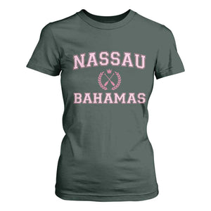 Nassau Souvenir T Shirt For Women Bahamas Rowing Summer Vacation Girls Trip TS10 Dark Forest Green Print Your Wear