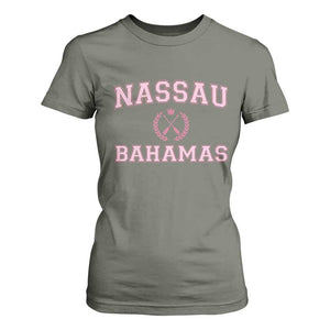 Nassau Souvenir T Shirt For Women Bahamas Rowing Summer Vacation Girls Trip TS10 Military Green Print Your Wear