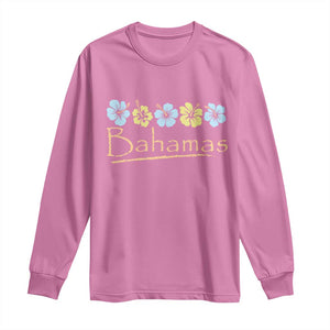 Bahamas Long Sleeve Shirt Hibiscus Flower Summer Beachy Vacation TS10 Azalea Print Your Wear
