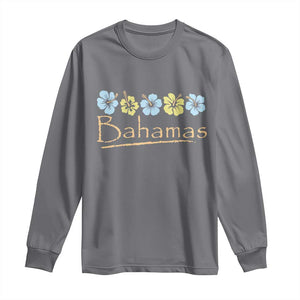 Bahamas Long Sleeve Shirt Hibiscus Flower Summer Beachy Vacation TS10 Charcoal Print Your Wear