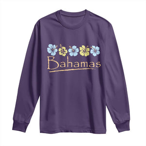 Bahamas Long Sleeve Shirt Hibiscus Flower Summer Beachy Vacation TS10 Purple Print Your Wear