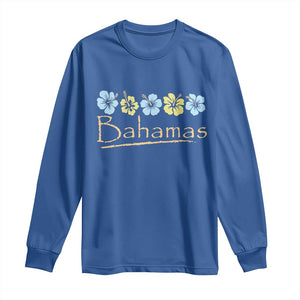 Bahamas Long Sleeve Shirt Hibiscus Flower Summer Beachy Vacation TS10 Royal Blue Print Your Wear