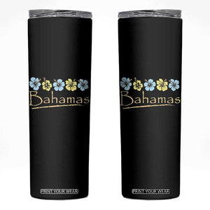 Bahamas Skinny Tumbler Hibiscus Flower Summer Beachy Vacation TS10 Black Print Your Wear