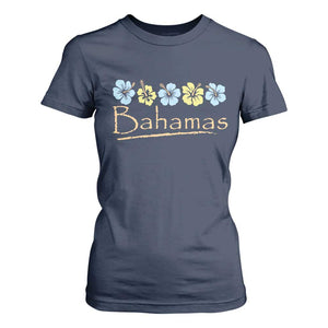 Bahamas T Shirt For Women Hibiscus Flower Summer Beachy Vacation TS10 Navy Print Your Wear