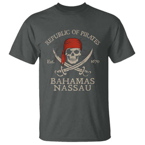 Republic Of Pirates Nassau Bahamas T Shirt Vintage Caribbean Summer Vacation TS10 Dark Heather Print Your Wear