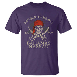 Republic Of Pirates Nassau Bahamas T Shirt Vintage Caribbean Summer Vacation TS10 Purple Print Your Wear