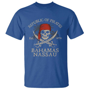 Republic Of Pirates Nassau Bahamas T Shirt Vintage Caribbean Summer Vacation TS10 Royal Blue Print Your Wear