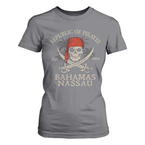 Republic Of Pirates Nassau Bahamas T Shirt For Women Vintage Caribbean Summer Vacation TS10 Charcoal Print Your Wear