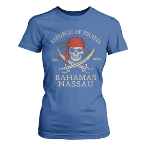 Republic Of Pirates Nassau Bahamas T Shirt For Women Vintage Caribbean Summer Vacation TS10 Royal Blue Print Your Wear