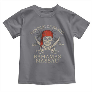 Republic Of Pirates Nassau Bahamas Toddler T Shirt Vintage Caribbean Summer Vacation TS10 Charcoal Print Your Wear
