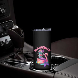 Summerween Mermaid Skeleton Skinny Tumbler Beach Flamingo Halloween Girl TS10 Print Your Wear