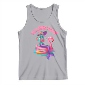 Summerween Mermaid Skeleton Tank Top Beach Flamingo Halloween Girl TS10 Athletic Heather Print Your Wear