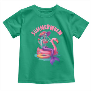 Summerween Mermaid Skeleton Toddler T Shirt Beach Flamingo Halloween Girl TS10 Irish Green Print Your Wear