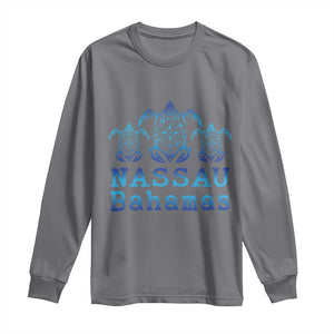 Nassau Souvenir Long Sleeve Shirt Sea Turtle Bahamas Beach Vacation TS10 Charcoal Print Your Wear