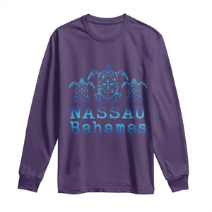 Nassau Souvenir Long Sleeve Shirt Sea Turtle Bahamas Beach Vacation TS10 Purple Print Your Wear