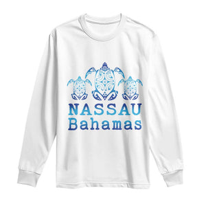 Nassau Souvenir Long Sleeve Shirt Sea Turtle Bahamas Beach Vacation TS10 White Print Your Wear