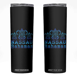 Nassau Souvenir Skinny Tumbler Sea Turtle Bahamas Beach Vacation TS10 Black Print Your Wear