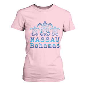 Nassau Souvenir T Shirt For Women Sea Turtle Bahamas Beach Vacation TS10 Light Pink Print Your Wear