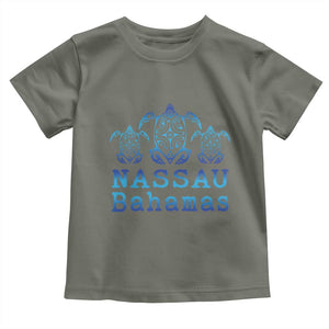 Nassau Souvenir Toddler T Shirt Sea Turtle Bahamas Beach Vacation TS10 Military Green Print Your Wear