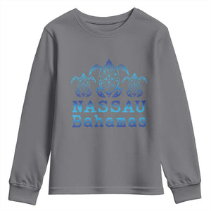 Nassau Souvenir Youth Sweatshirt Sea Turtle Bahamas Beach Vacation TS10 Charcoal Print Your Wear