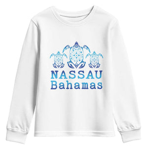 Nassau Souvenir Youth Sweatshirt Sea Turtle Bahamas Beach Vacation TS10 White Print Your Wear