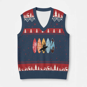 Surfboarder V-Neck Knit Sweater Vest Hawaii Wave Surfing Surfboard Lover Beach Surfer TS10 Navy Red Print Your Wear