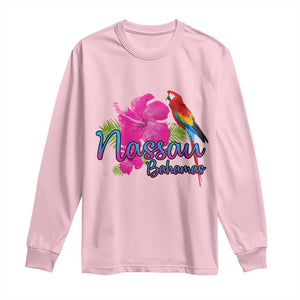 Nassau Souvenir Long Sleeve Shirt Caribbean Bahamas Beach Vacation TS10 Light Pink Print Your Wear