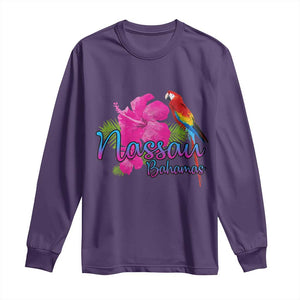 Nassau Souvenir Long Sleeve Shirt Caribbean Bahamas Beach Vacation TS10 Purple Print Your Wear