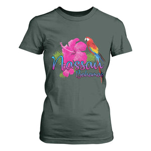 Nassau Souvenir T Shirt For Women Caribbean Bahamas Beach Vacation TS10 Dark Forest Green Print Your Wear
