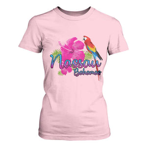 Nassau Souvenir T Shirt For Women Caribbean Bahamas Beach Vacation TS10 Light Pink Print Your Wear