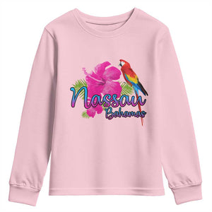 Nassau Souvenir Youth Sweatshirt Caribbean Bahamas Beach Vacation TS10 Light Pink Print Your Wear