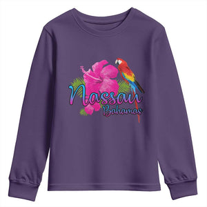 Nassau Souvenir Youth Sweatshirt Caribbean Bahamas Beach Vacation TS10 Purple Print Your Wear