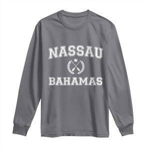 Nassau Souvenir Long Sleeve Shirt Bahamas Rowing Beach Summer Vacation TS10 Charcoal Print Your Wear