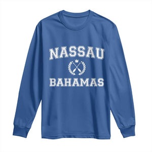 Nassau Souvenir Long Sleeve Shirt Bahamas Rowing Beach Summer Vacation TS10 Royal Blue Print Your Wear